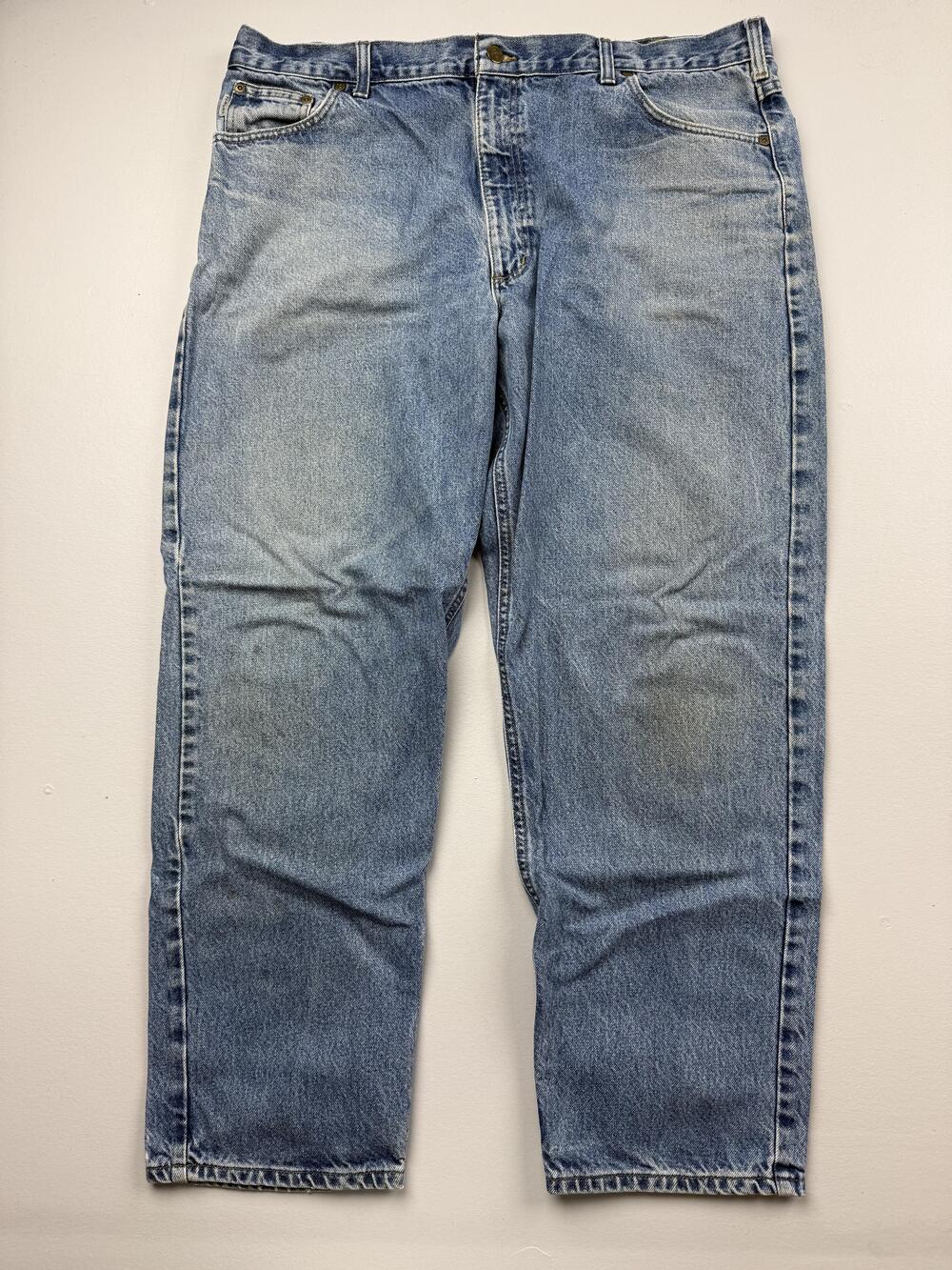 Carhartt B17 Jeans Mens 42x30 Blue Stone Wash Denim Relaxed Straight Logo
